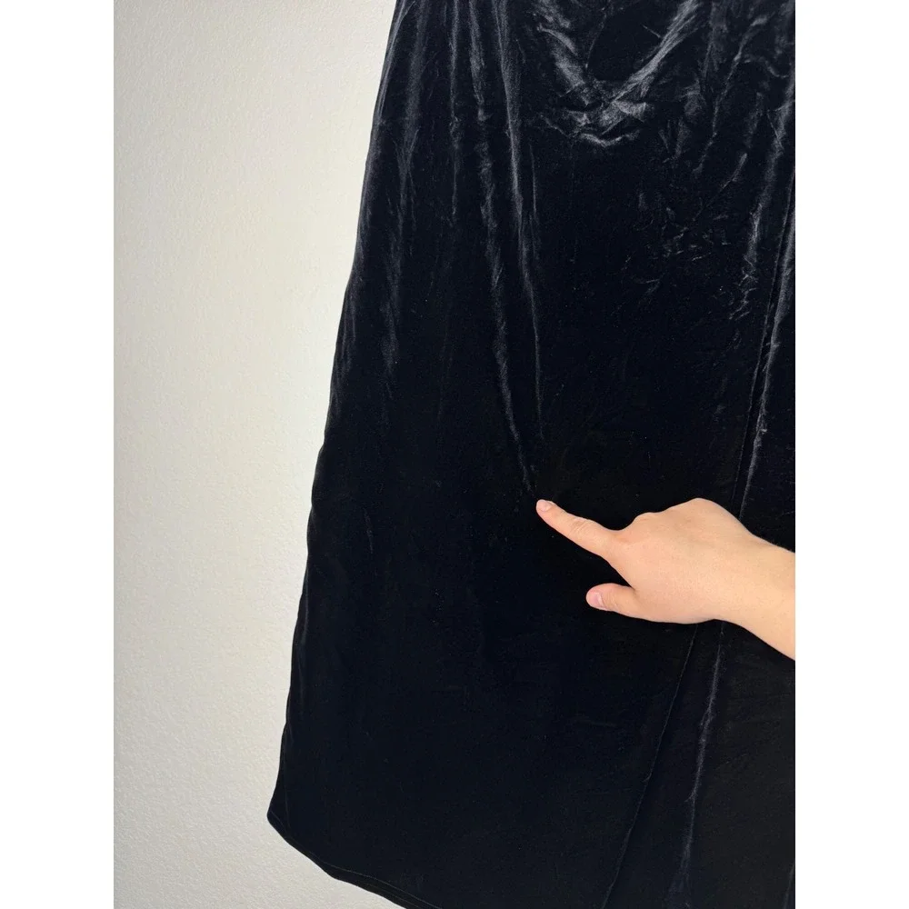 Jessica McClintock Bridal‎ Black Velvet Maxi Skirt Elastic Waist USA Made Size L